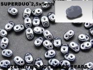 SD-23980/14400 Hematite SuperDuo Beads