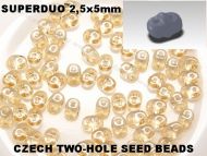 SD-00030/14413 Crystal Champagne Lumi SuperDuo Beads