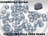 SD-00030/14464 Crystal Blue Lumi SuperDuo Beads