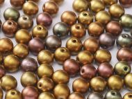 RB6-01610 Gold Iris Satin Mix Round Beads 6 mm - 50 x