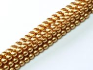 Gold 3 mm Glass Round Pearls