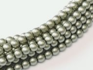 Powder Grey/Green 3 mm Glass Round Pearls