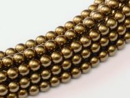 Bronze Gold 4 mm Glass Round Pearls