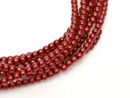 Red 3 mm Glass Round Pearls