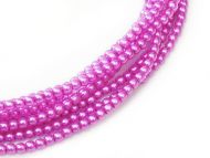 Hot Pink 4 mm Glass Round Pearls