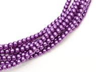 Pink Lavender 3 mm Glass Round Pearls