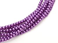 Pink Lavender 2 mm Glass Round Pearls