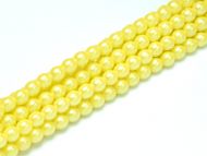 Pearl Shell Yellow 4 mm Glass Round Pearls