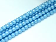 Pearl Shell Aqua 3 mm Glass Round Pearls