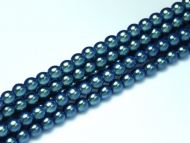 Pearl Shell Teal 4 mm Glass Round Pearls