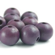 16 mm Purple Wood Beads - 5 x