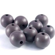 20 mm Aubergine Grey Wood Beads - 4 x