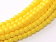 Fiesta Yellow Squash 3 mm Glass Round Pearls