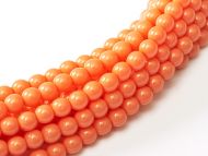 Fiesta Peach Coral 4 mm Glass Round Pearls