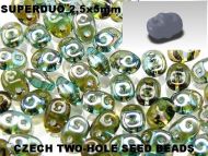 SD-60020/22501 Aqua Celsian SuperDuo Beads * BUY 1 - GET 1 FREE *