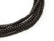 Black 3 mm Glass Round Pearls