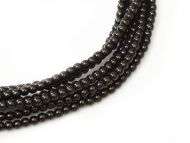 Black 2 mm Glass Round Pearls