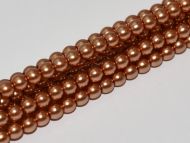 Burnt Orange 6 mm Glass Round Pearls