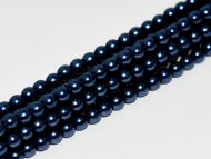 Blue 3 mm Glass Round Pearls