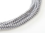 Silver 6 mm Glass Round Pearls