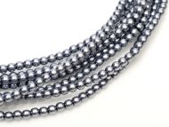 Hematite 4 mm Glass Round Pearls