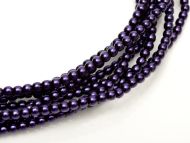 Dark Purple 3 mm Glass Round Pearls