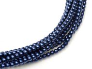 Dark Blue 2 mm Glass Round Pearls