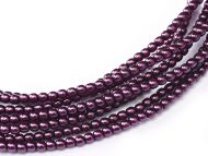 Eggplant 4 mm Glass Round Pearls