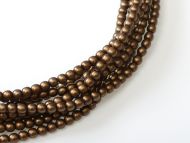 Light Bronze Satin 4 mm Glass Round Pearls