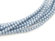 Light Sapphire Satin 2 mm Glass Round Pearls