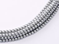 Silver Satin 3 mm Glass Round Pearls