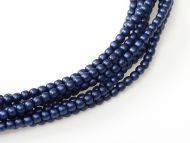 Dark Blue Satin 6 mm Glass Round Pearls