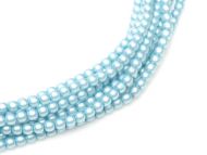 Turquoise Satin 4 mm Glass Round Pearls