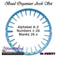 Bead Organizer Arch Set (26 Slots) - Alphabet, Numbers or Blanks - 32 cm/12.6 inch