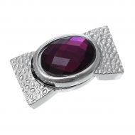 Magnetic Clasp With Rhinestone Glue-in Amethyst