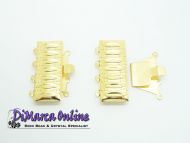 Box Clasp Rectangle 4-strands 25 mm Gold