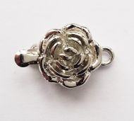 Box Clasp Platinum Flower 1 strand 11 mm