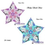 Tutorial 24 rows - Baby Stork (Pink & Blue) 3D Peyote Star + Basic Tutorial Little 3D Peyote Star (download link per e-mail)