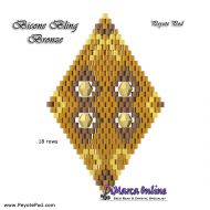 Tutorial 18 rows - Bicone Bling Bronze 3D Peyote Pod + Basic Tutorial (download link per e-mail)