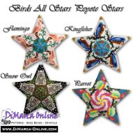 Tutorial 23 - 24 rows - Birds All Stars (4 x) 3D Peyote Star + Basic Tutorial (download link per e-mail)