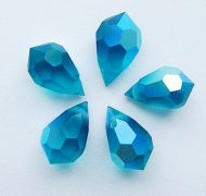 PD681 Blue Zircon AB Matte Drop 10x6 Preciosa