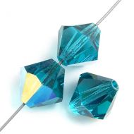 Blue Zircon AB 4 mm Bicone Preciosa - 50 x