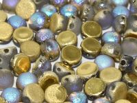 C2-00030/98586 Etched Crystal Rainbow Gold 2-Hole Cabochons - 50 x