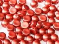 C2-25010 Pastel Pearl Dark Coral 2-Hole Cabochons - 50 x