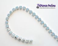 CC16 Sapphire Light Opal in Silver Cupchain 4 mm SS16 Preciosa - 10 cm