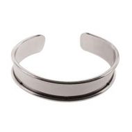 Channel Cuff Bracelet 10 mm Silver Plate 