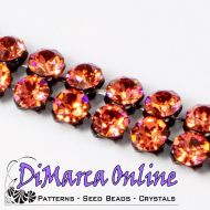 40001 Padparadscha in Black NHF Crystal Mesh Swarovski