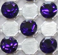 40001 Silver/Purple Velvet in Silver NHF Crystal Mesh Swarovski