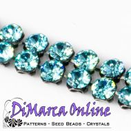 40001 Light Turquoise in Black NHF Crystal Mesh Swarovski