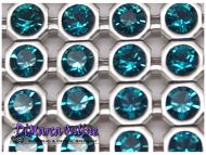 40001 Dark Turquoise in Silver NHF (Vintage Setting) Crystal Mesh Swarovski